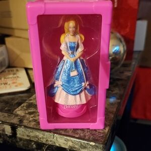 Barbie Doll in Pink Case with Blue and Pink Dress